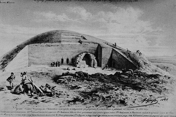 Раскопки кургана Большая Близница. 1864.